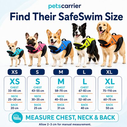 SafeSwim Dog Life Jacket with Chin Support